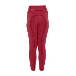 Leggings ajustados para niña con grip y logotipo Equestro Scooter Beige
