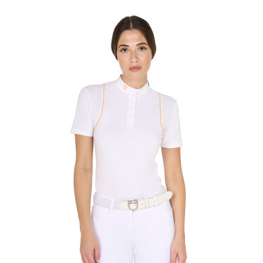 Polo de concurso Mujer de Manga Corta con Botones Equestro