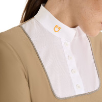 Polo de concurso Mujer Manga Larga con Botones Equestro Niebla gris Azul Polo de concurso Mujer Manga Larga con Botones Equestro Niebla gris Azul