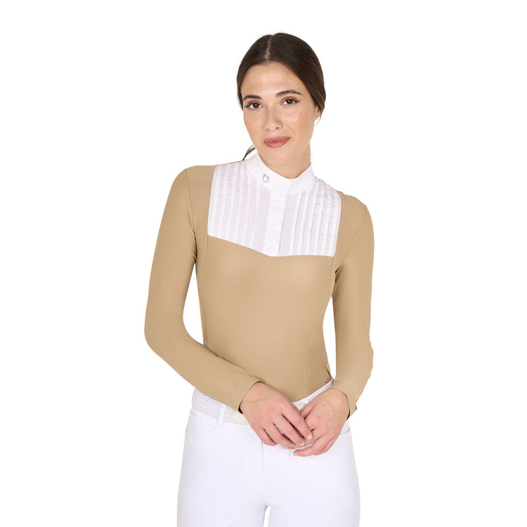 Polo de concurso Mujer Manga Larga con Strass Equestro
