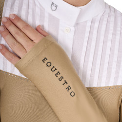 Polo de concurso Mujer Manga Larga con Strass Equestro Beige