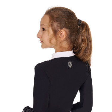 Polo de concurso para niña con strass Equestro Negro