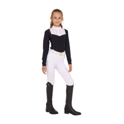 Polo de concurso para niña con strass Equestro Negro