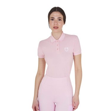 Polo de entrenamiento ajustado de tejido transpirable para mujer Equestro Polo de entrenamiento ajustado de tejido transpirable para mujer Equestro