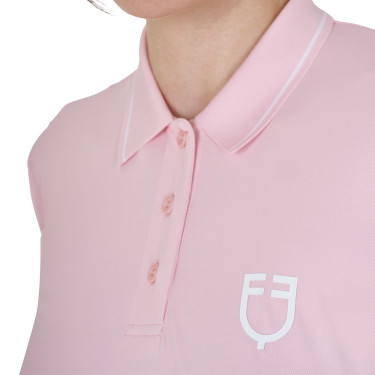 Polo de entrenamiento ajustado de tejido transpirable para mujer Equestro Polo de entrenamiento ajustado de tejido transpirable para mujer Equestro