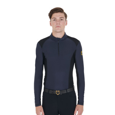 Polo de entrenamiento ajustado de manga larga para hombre Equestro