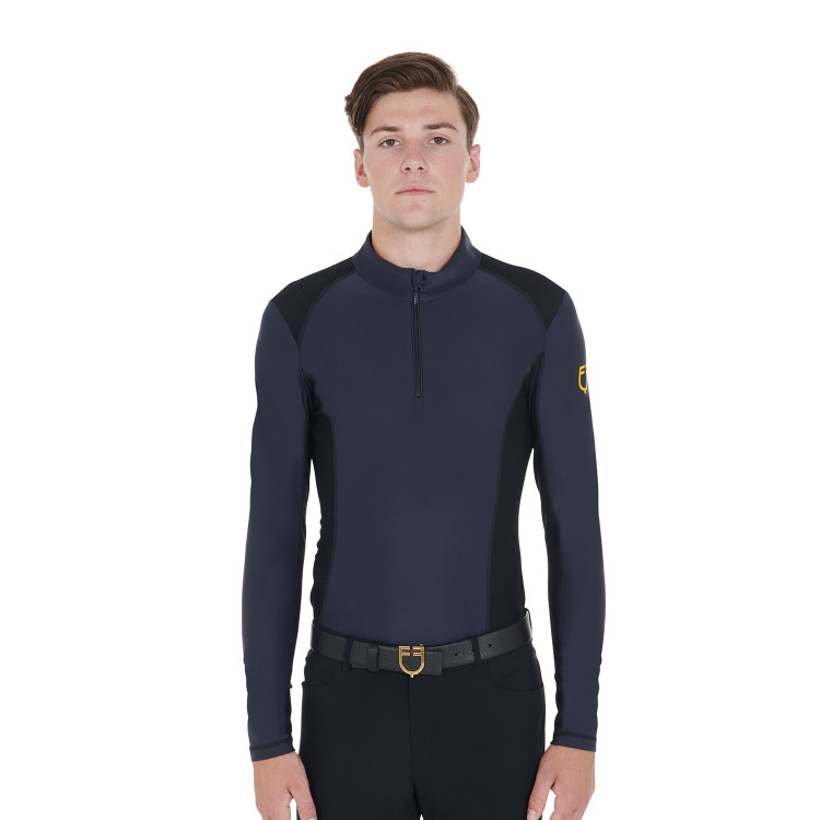 Polo de entrenamiento ajustado de manga larga para hombre Equestro