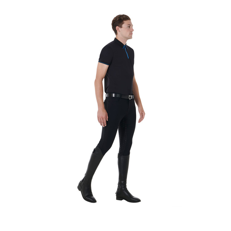 Polo de entrenamiento para hombre con cremallera y detalles en contraste Equestro Polo de entrenamiento para hombre con cremallera y detalles en contraste Equestro