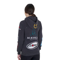 Sudadera con capucha para mujer con multi-logo nuevo Equestro Asfalto Gris