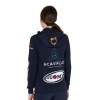 Sudadera con capucha para mujer con multi-logo nuevo Equestro Asfalto Gris