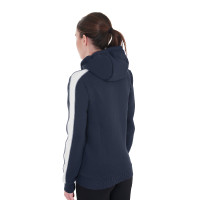 Sudadera con capucha Equestro para mujer con cremallera Americana marina Azul marino