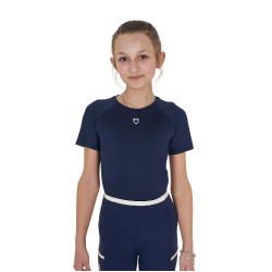 Camiseta técnica de entrenamiento para niños Equestro Americana marina Azul marino