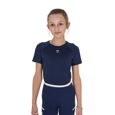 Camiseta técnica de entrenamiento para niños Equestro Americana marina Azul marino