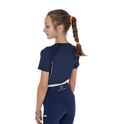 Camiseta técnica de entrenamiento para niños Equestro Americana marina Azul marino