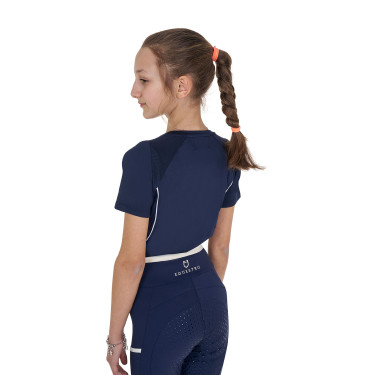 Camiseta técnica de entrenamiento para niños Equestro Americana marina Azul marino