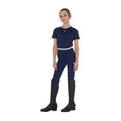Camiseta técnica de entrenamiento para niños Equestro Americana marina Azul marino
