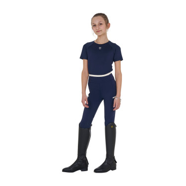 Camiseta técnica de entrenamiento para niños Equestro Americana marina Azul marino