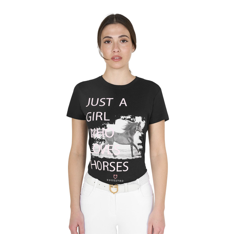Camiseta de algodón Equestro mujer Horse Lover