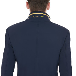 Chaqueta de concurso para Hombre de Tejido Elástico con Bolsillos con Cremallera Equestro Americana marina Azul marino