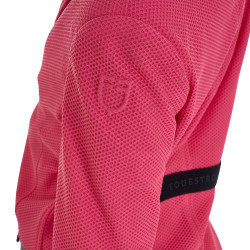 Chaqueta de concurso de tres botones para niña en malla Equestro Madreselva Rosa
