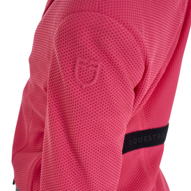Chaqueta de concurso de tres botones para niña en malla Equestro Madreselva Rosa Chaqueta de concurso de tres botones para niña en malla Equestro Madreselva Rosa