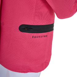 Chaqueta de concurso de tres botones para niña en malla Equestro Madreselva Rosa