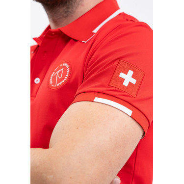 Polo Harcour Dranse hombre Swiss Eequestrian Friends Roja Rojo