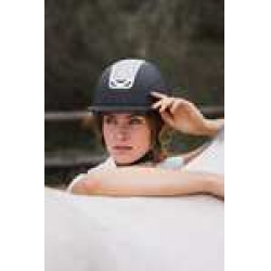Casco de equitación adorno de cristal Horze Arix II Negro / plata