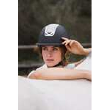 Casco de equitación adorno de cristal Horze Arix II Negro / plata