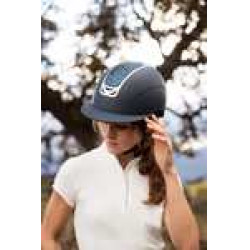 Casco de equitación adorno de cristal Horze Arix II Azúl oscuro / Azúl oscuro
