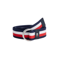 Cinturón Tommy Hilfiger Equestrian Global a rayas para mujer Azul marino