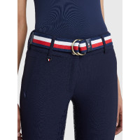 Cinturón Tommy Hilfiger Equestrian Global a rayas para mujer Azul marino