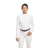 Camisa de concurso Tommy Hilfiger Equestrian Charlotte de manga larga para mujer Blanco
