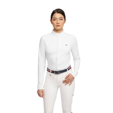 Camisa de concurso Tommy Hilfiger Equestrian Charlotte de manga larga para mujer Blanco Camisa de concurso Tommy Hilfiger Equestrian Charlotte de manga larga para mujer Blanco