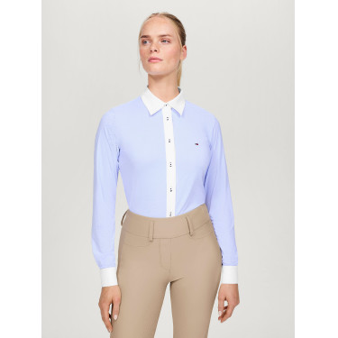 Camisa Tommy Hilfiger Equestrian Essex Stretch Oxford de manga larga para mujer Camisa Tommy Hilfiger Equestrian Essex Stretch Oxford de manga larga para mujer