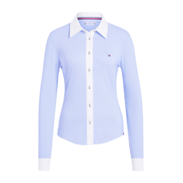 Camisa Tommy Hilfiger Equestrian Essex Stretch Oxford de manga larga para mujer Camisa Tommy Hilfiger Equestrian Essex Stretch Oxford de manga larga para mujer