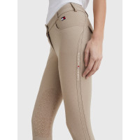 Pantalón Tommy Hilfiger Equestrian Classic mujer con grip en las rodillas Beige