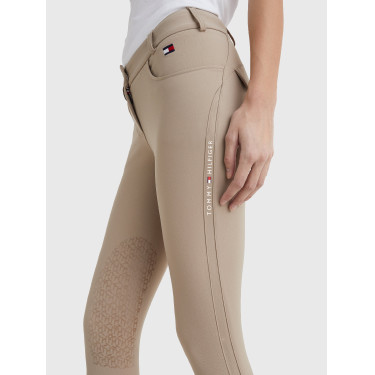 Pantalón Tommy Hilfiger Equestrian Classic mujer con grip en las rodillas Beige