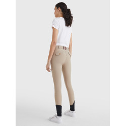 Pantalón Tommy Hilfiger Equestrian Classic mujer con grip en las rodillas Beige