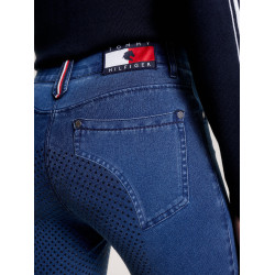 Pantalón Tommy Hilfiger Equestrian Queens Denim mujer full grip Herencia Azul