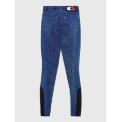 Pantalón Tommy Hilfiger Equestrian Queens Denim mujer full grip Herencia Azul
