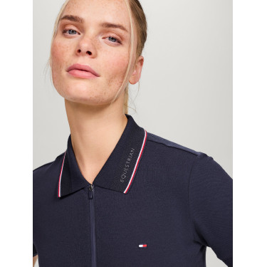 Polo con cremallera Tommy Hilfiger Equestrian Camden de manga corta para mujer Polo con cremallera Tommy Hilfiger Equestrian Camden de manga corta para mujer