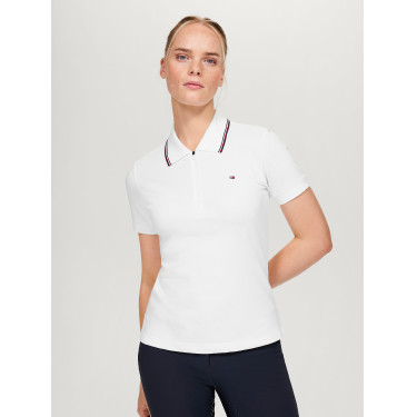 Polo con cremallera Tommy Hilfiger Equestrian Camden de manga corta para mujer Polo con cremallera Tommy Hilfiger Equestrian Camden de manga corta para mujer