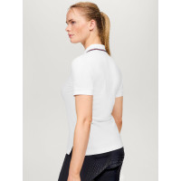 Polo con cremallera Tommy Hilfiger Equestrian Camden de manga corta para mujer Blanco Polo con cremallera Tommy Hilfiger Equestrian Camden de manga corta para mujer Blanco