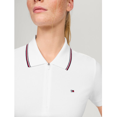 Polo con cremallera Tommy Hilfiger Equestrian Camden de manga corta para mujer Polo con cremallera Tommy Hilfiger Equestrian Camden de manga corta para mujer