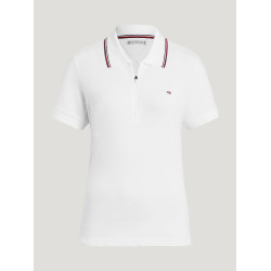 Polo con cremallera Tommy Hilfiger Equestrian Camden de manga corta para mujer Blanco Polo con cremallera Tommy Hilfiger Equestrian Camden de manga corta para mujer Blanco