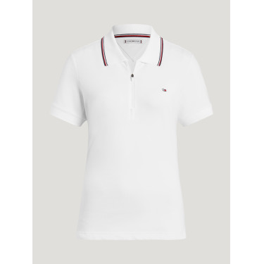 Polo con cremallera Tommy Hilfiger Equestrian Camden de manga corta para mujer Polo con cremallera Tommy Hilfiger Equestrian Camden de manga corta para mujer
