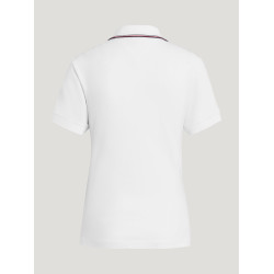 Polo con cremallera Tommy Hilfiger Equestrian Camden de manga corta para mujer Blanco Polo con cremallera Tommy Hilfiger Equestrian Camden de manga corta para mujer Blanco
