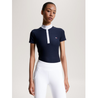 Polo de concurso Tommy Hilfiger Equestrian Chelsea Cooling de manga corta para mujer Polo de concurso Tommy Hilfiger Equestrian Chelsea Cooling de manga corta para mujer