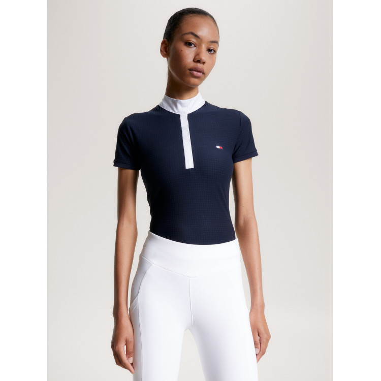 Polo de concurso Tommy Hilfiger Equestrian Chelsea Cooling de manga corta para mujer Polo de concurso Tommy Hilfiger Equestrian Chelsea Cooling de manga corta para mujer